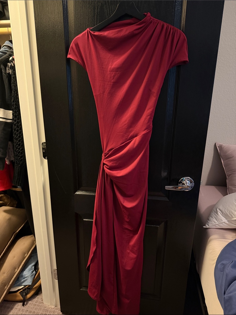 OYS Red Draped Evening Dress - NWOT